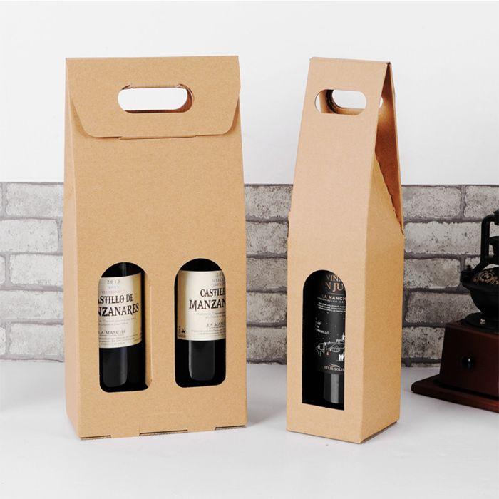 Mẫu túi giấy đựng rượu vang có thiết kế nắp đậy tiện lợi để tránh các bụi, bẩn có thể rơi vào bám lên chai rượu.
