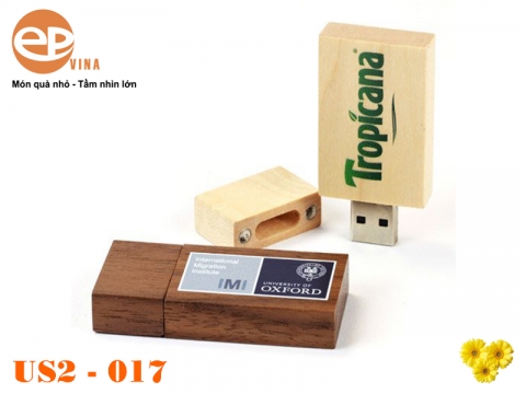 USB-VG-17 - USB gỗ in logo thương hiệu cực đẹp