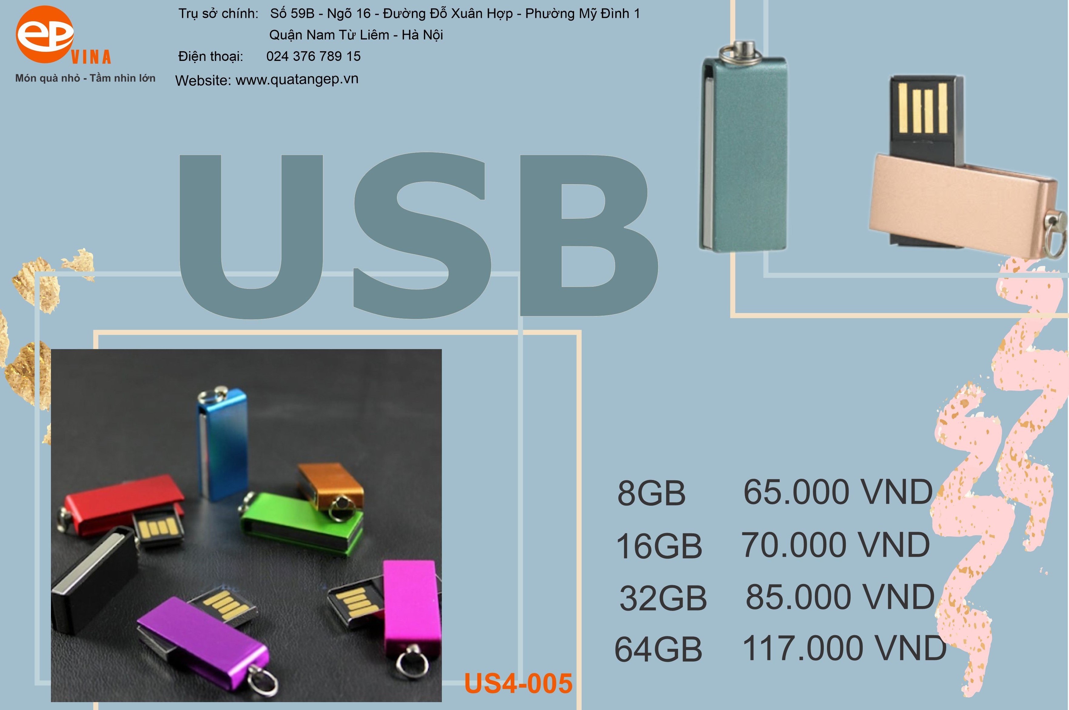 Bảng giá sản xuất USB quà tặng EPVINA