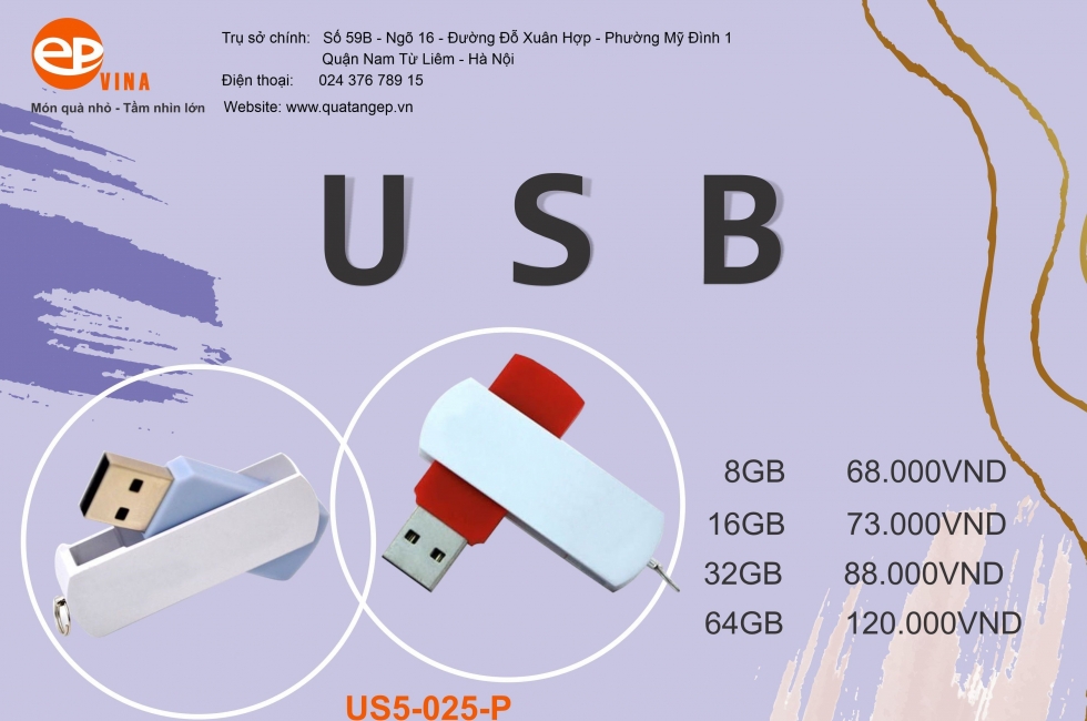 Quà tặng USB quảng cáo tại Epvina rất đa dạng và phong phú